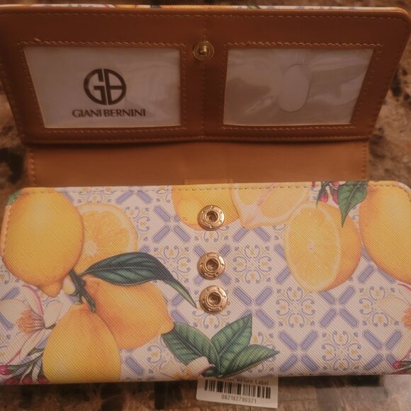 GIANI BERNINI - Trifold Lemon Print Wallet (Brand New) - Picture 10 of 10